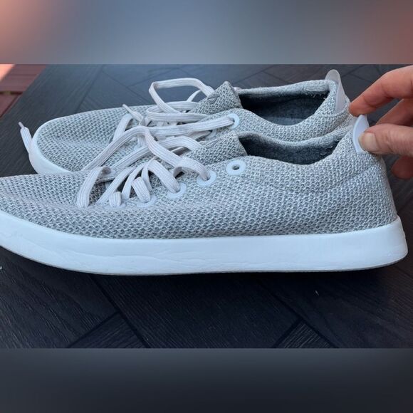 Allbirds gray white trim textured shoes, very stylish and comfortable, size M13 - Picture 7 of 9